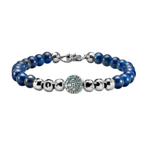 Pulsera de lapislazúli con medalla de San Benito