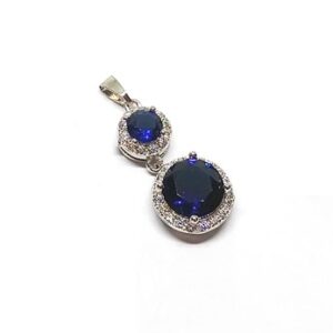 Dije de plata 925 y dos zafiros azules