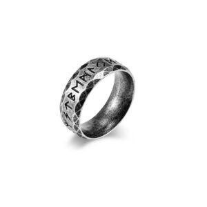 Anillo de acero con runas vikingas