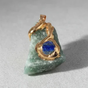 Dije de piedra natural Fluorita con Lapislázuli