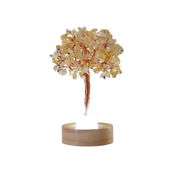 arbolito de piedras citrino con luz