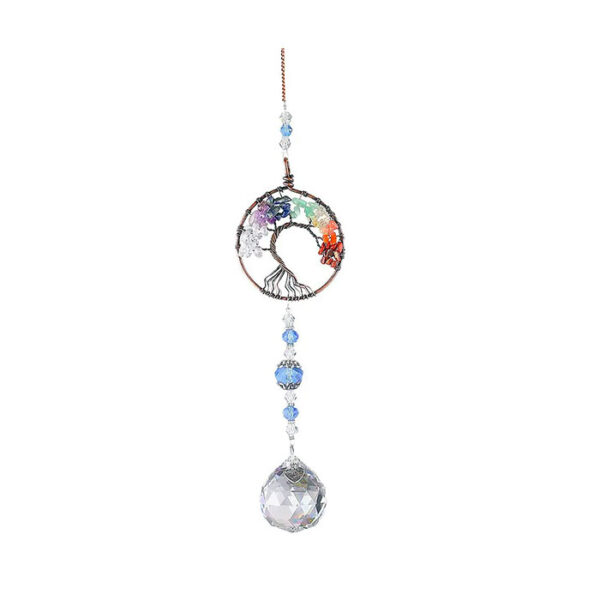 Atrapasoles de cristal con piedras naturales