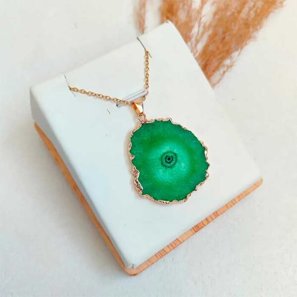 Dijes Geodas de Ágata verde