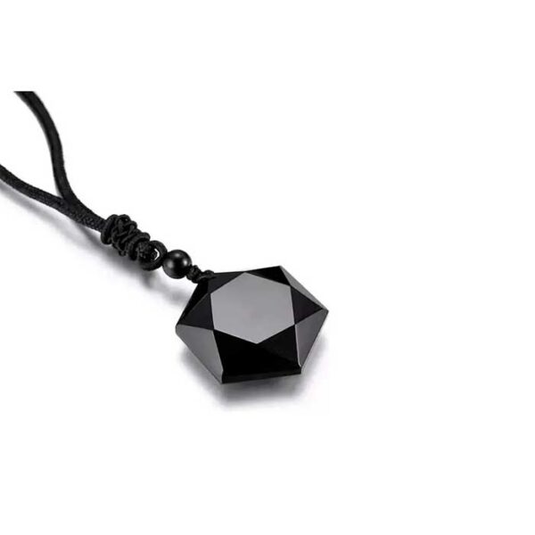 Dije de obsidiana hexagonal