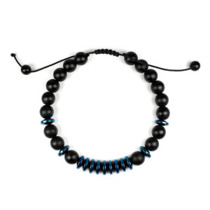 pulsera de onix y hematita azul