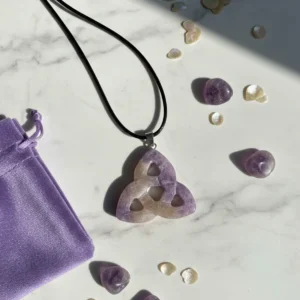 Triqueta de amatista dije de piedra natural