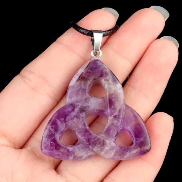 Triqueta de amatista dije de piedra natural - Imagen 2
